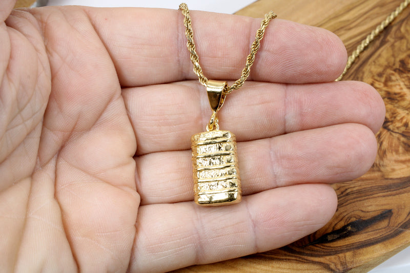 Large Cotton Bale Necklace in 14kt Gold Vermeil for man or woman