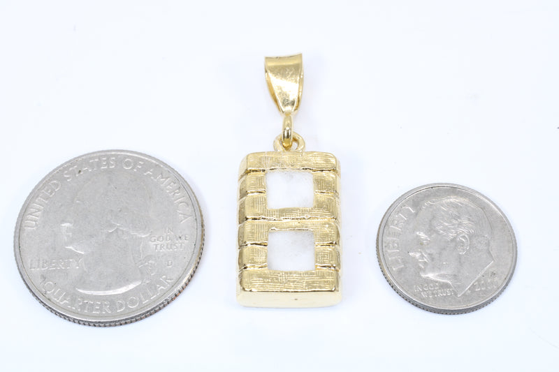 Large Cotton Bale Necklace with lint made in 14kt Gold Vermeil for man or woman