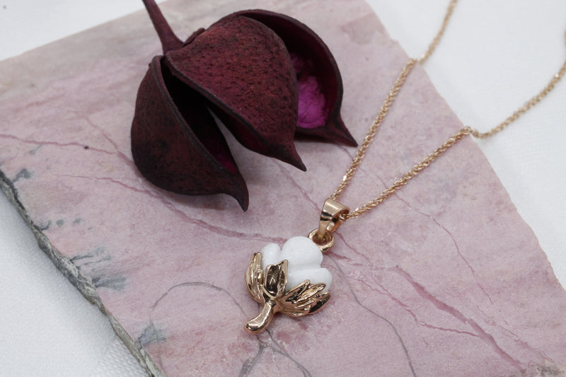 Agrijewelry has coton boll jewelry for the cotton farmer's wife