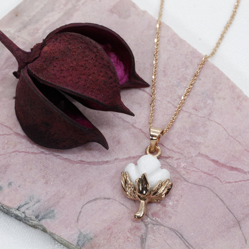 Agrijewelry has coton boll jewelry for the cotton farmer's wife