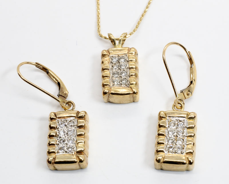 Set of Diamond Cotton Bale Necklace and Earrings with Small Bales