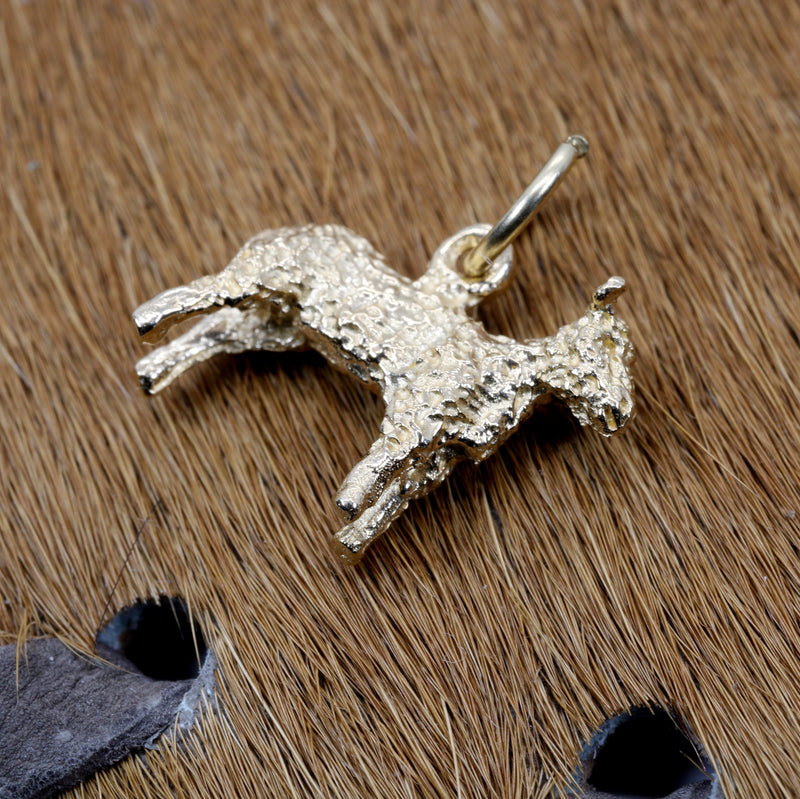 Gold Sheep Charm made in Solid 14kt Gold for Her Bracelet
