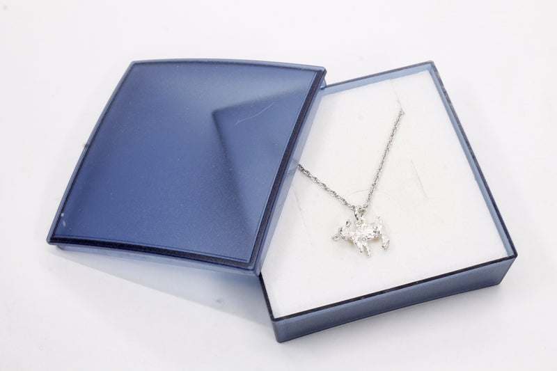 Silver Baby Goat Necklace with a 3-D Solid 925 Sterling Silver Playful Goat