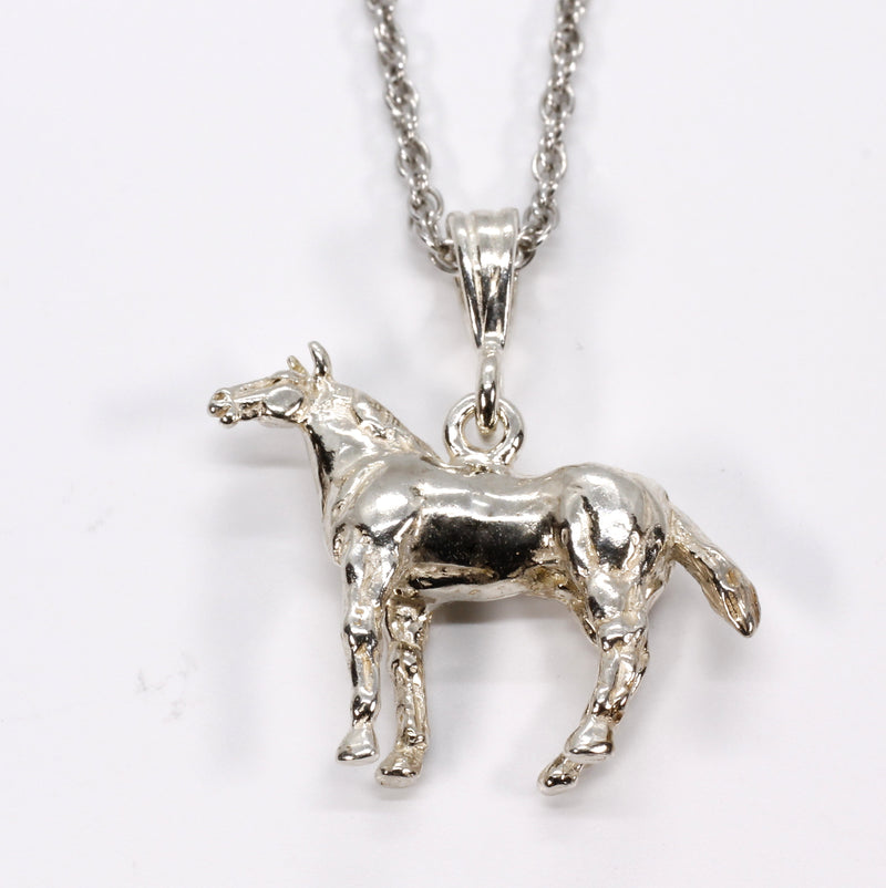 Matte Silver Oxidized Quarter Horse Brass Jewelry Finding - Stamping Or Charm - Made In USA