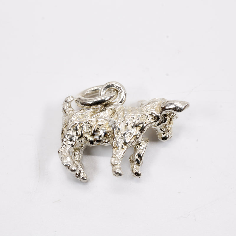 Small Silver Pygmy Goat Charm in four Styles made in  925 Sterling Silver