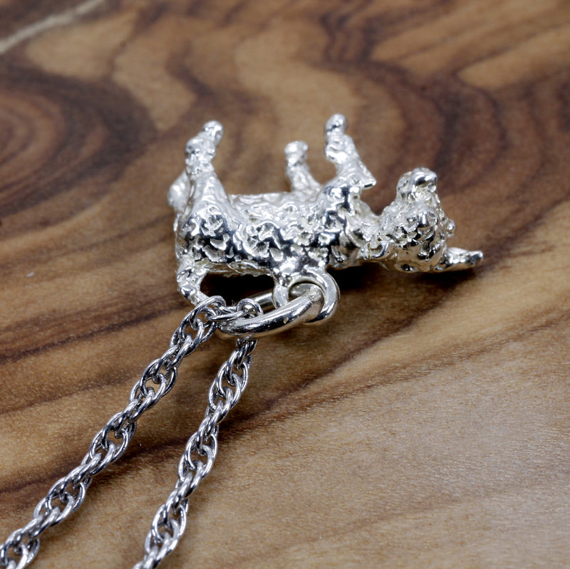 Silver Baby Goat Necklace with a 3-D Solid 925 Sterling Silver Playful Goat