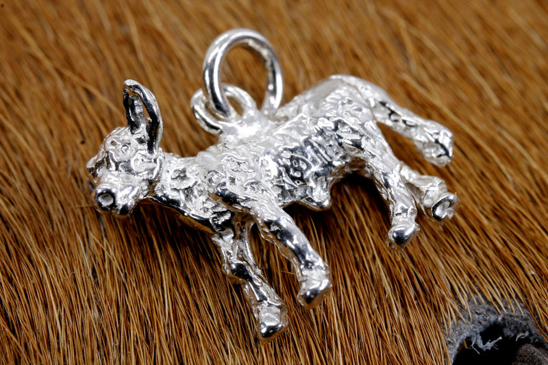 Silver Calf Charm made in solid 925 Sterling Silver