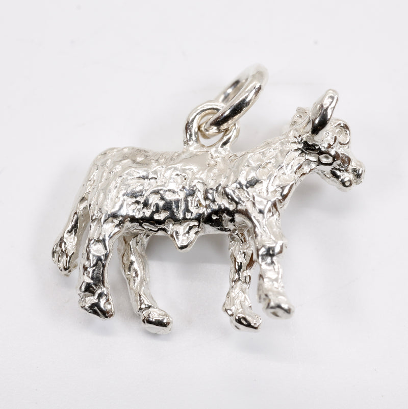 Silver Calf Charm made in solid 925 Sterling Silver