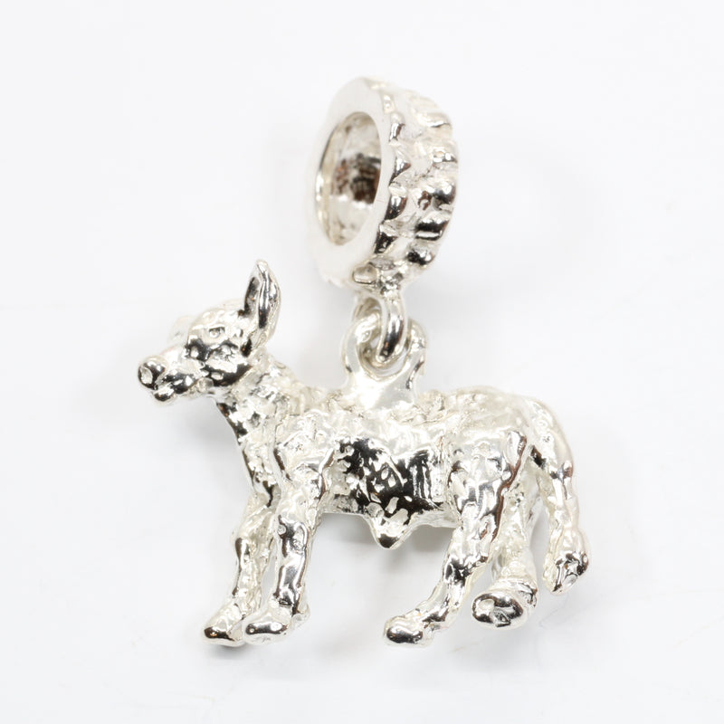 Silver Calf Slide Charm made in solid 925 Sterling Silver