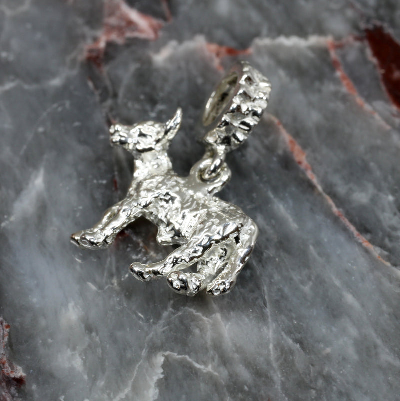 Silver Calf Slide Charm made in solid 925 Sterling Silver