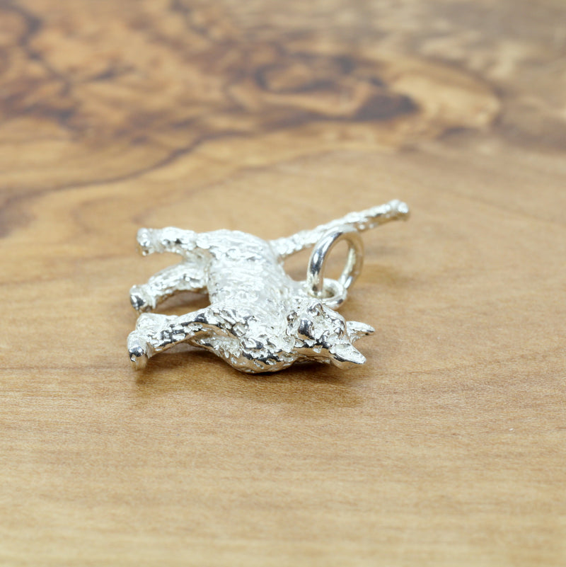 Silver House Cat Charm with solid 925 Sterling Silver House Cat