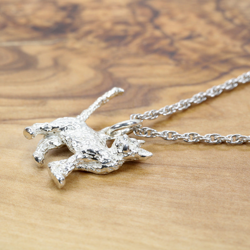 Silver House Cat Necklace with solid 925 Sterling Silver House Cat