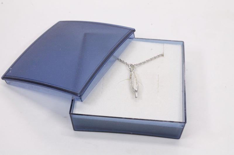 Small Corn Cob Necklace in sterling silver on 18" sterling silver chain