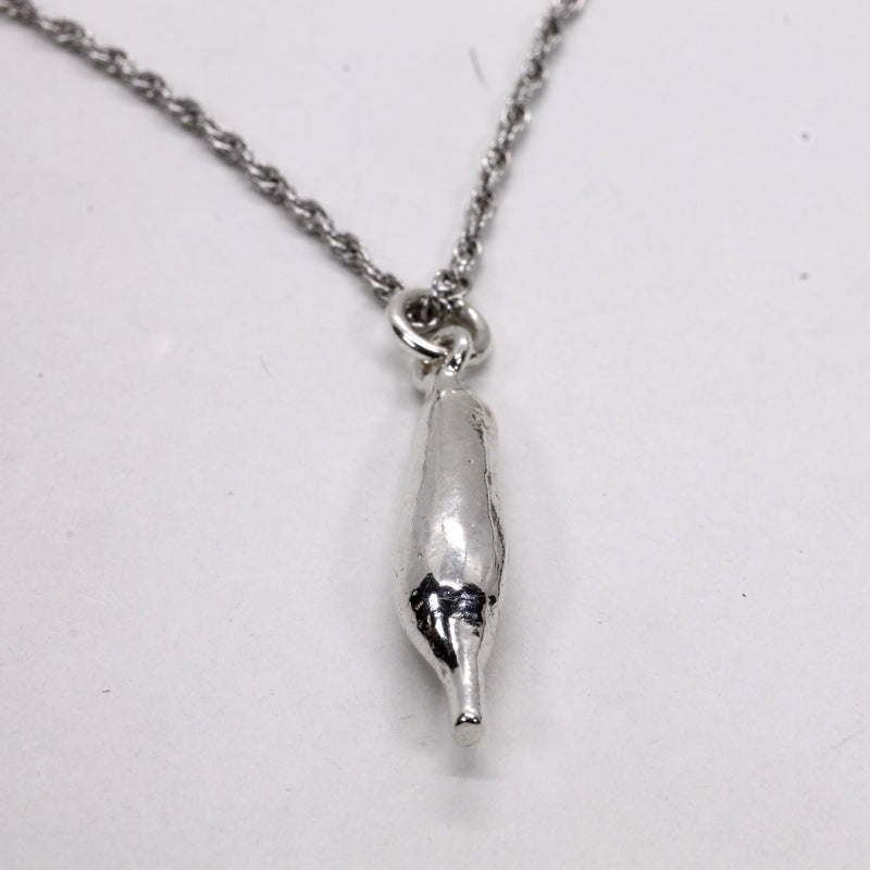 Small Corn Cob Necklace in sterling silver on 18" sterling silver chain