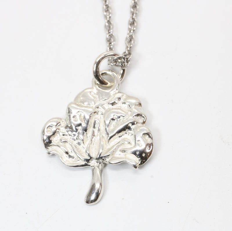 925 Sterling Silver Cotton Boll Necklace for Cotton Anniversary Gift