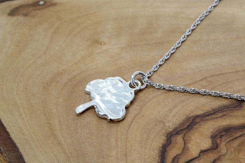 925 Sterling Silver Cotton Boll Necklace for Cotton Anniversary Gift