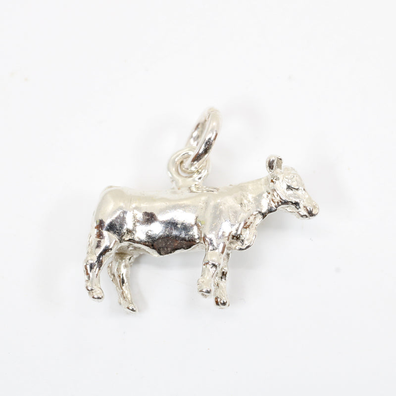 Silver Heifer Charm made in 925 Sterling Silver