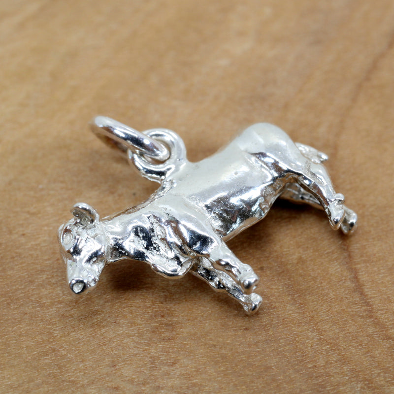 Silver Heifer Charm made in 925 Sterling Silver