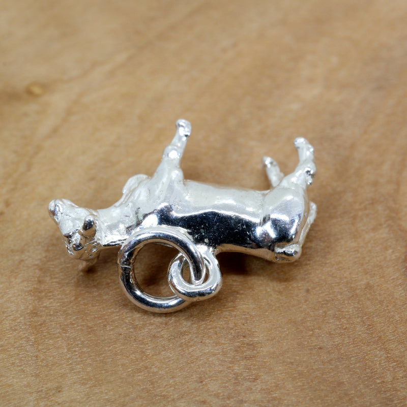 Silver Heifer Charm made in 925 Sterling Silver