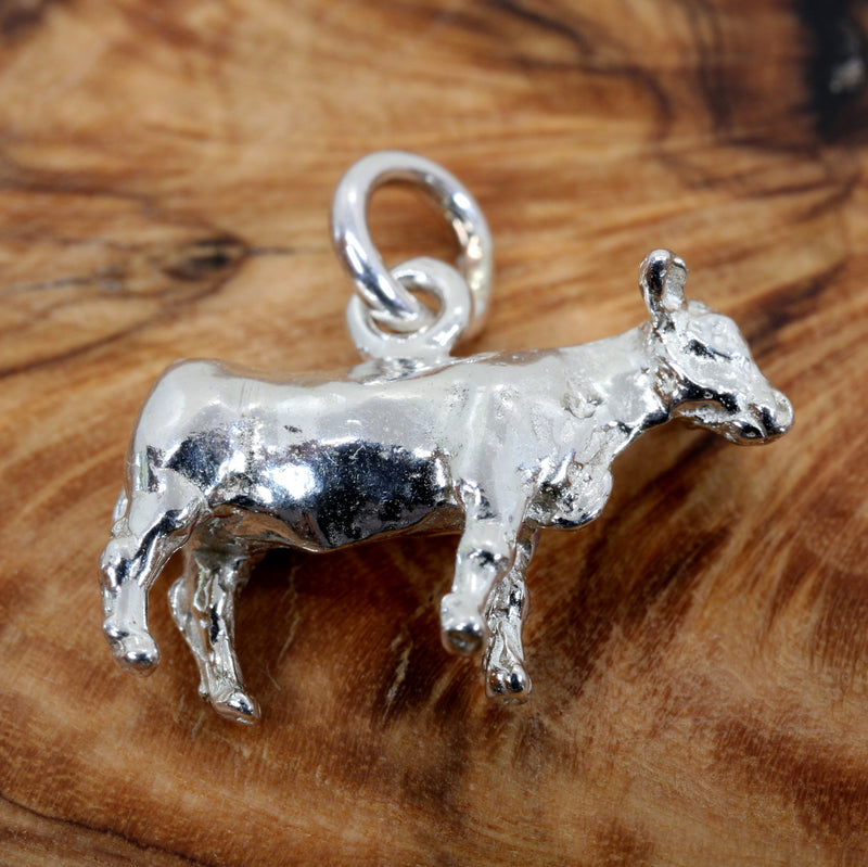 Silver Heifer Charm made in 925 Sterling Silver