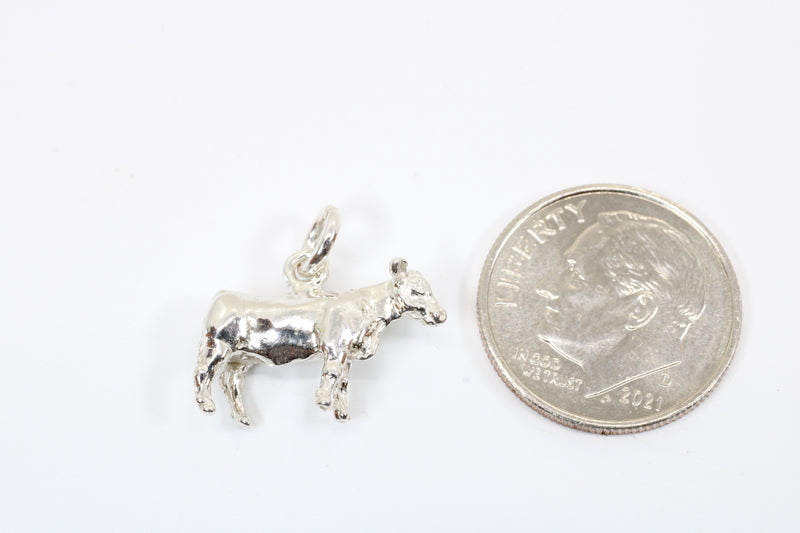 Silver Heifer Charm made in 925 Sterling Silver