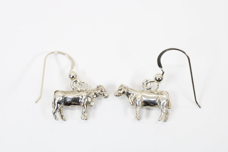 Silver Heifer Earrings made in 925 Sterling Silver