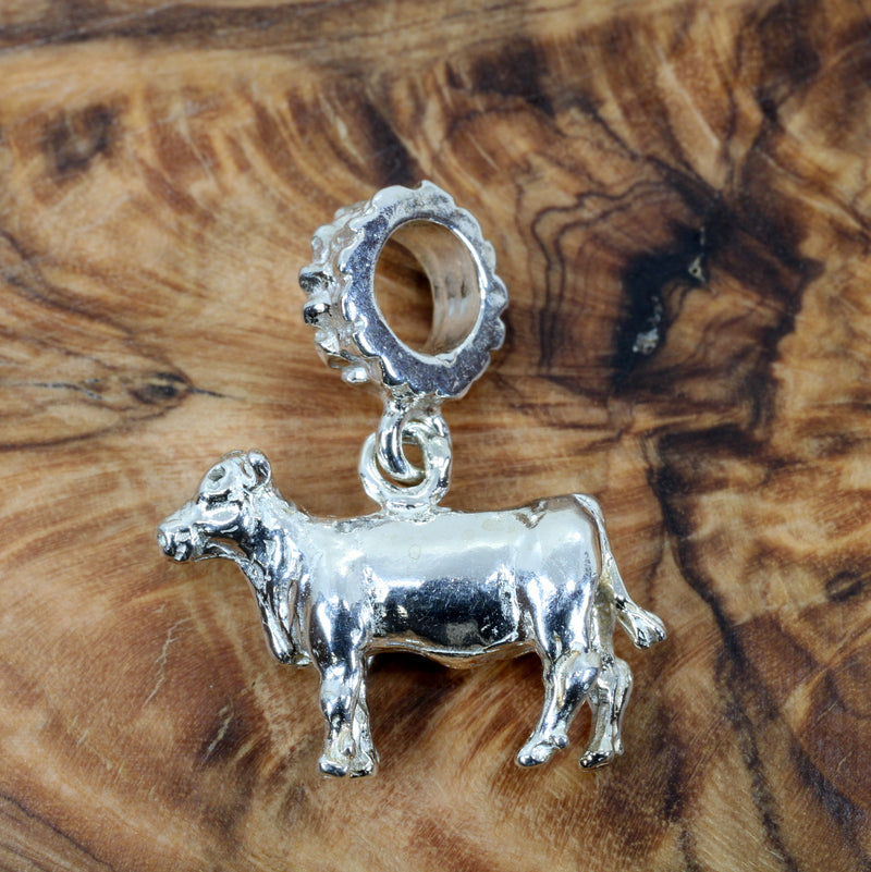 Show Heifer Slide Charm in 925 Sterling Silver for her slide bracelet