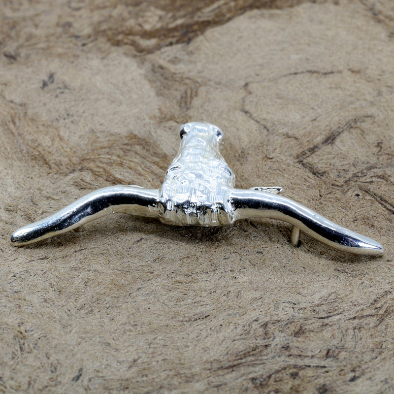 Texas Longhorn Hat Pin For Him with 925 Sterling Silver Longhorn