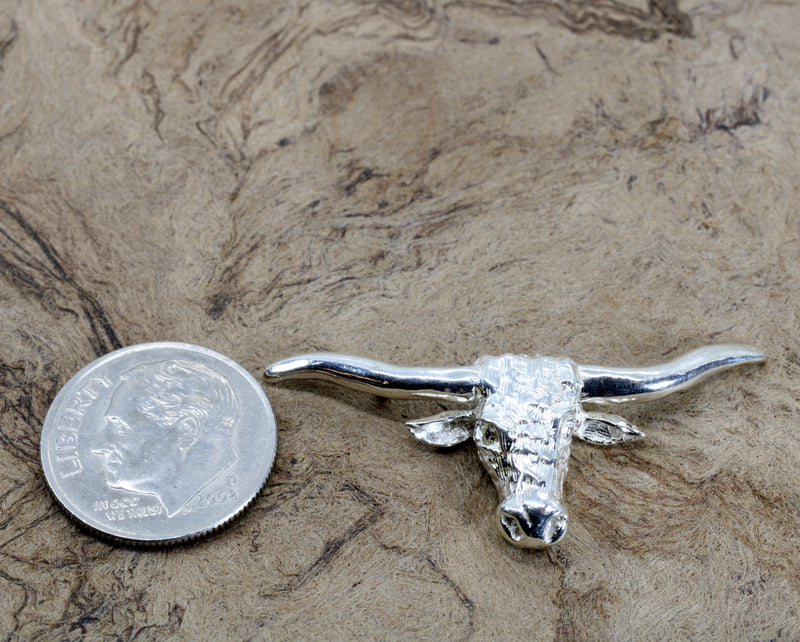 Texas Longhorn Hat Pin For Him with 925 Sterling Silver Longhorn