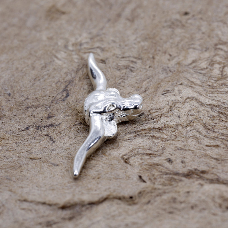 Silver Longhorn Head Tie Tack or lapel pin for him or her
