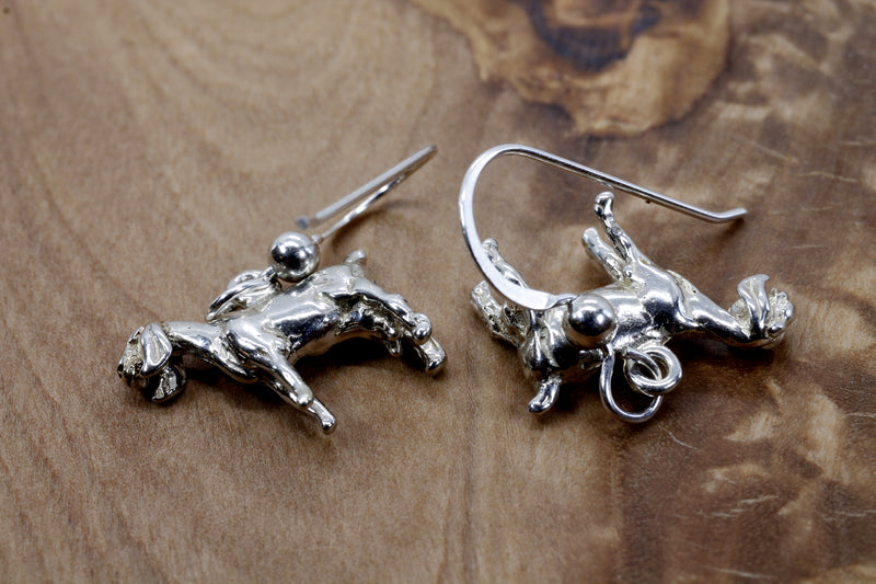 Silver Nubian Dairy Goat Earrings with solid 925 Sterling Silver 3D Goats