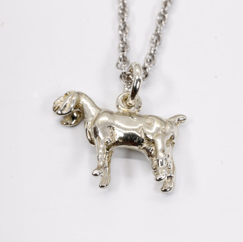 Silver Nubian Dairy Goat Necklace with solid 925 Sterling Silver 3D Goat