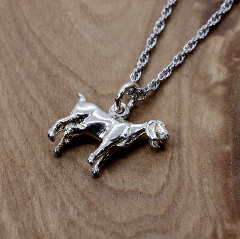 Silver Nubian Dairy Goat Necklace with solid 925 Sterling Silver 3D Goat
