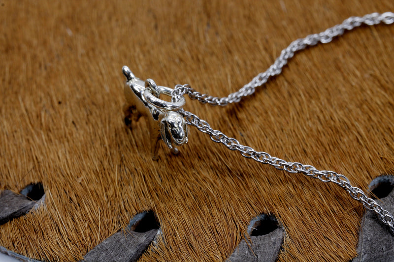 Silver Nubian Dairy Goat Necklace with solid 925 Sterling Silver 3D Goat