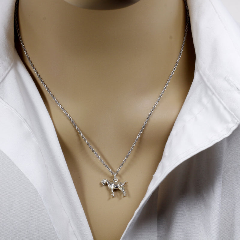 Silver Nubian Dairy Goat Necklace with solid 925 Sterling Silver 3D Goat