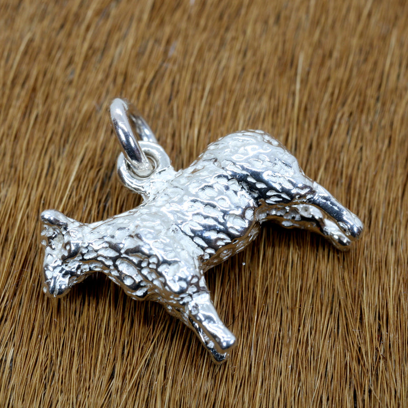 Silver Sheep Charm made in Solid 925 Sterling Silver