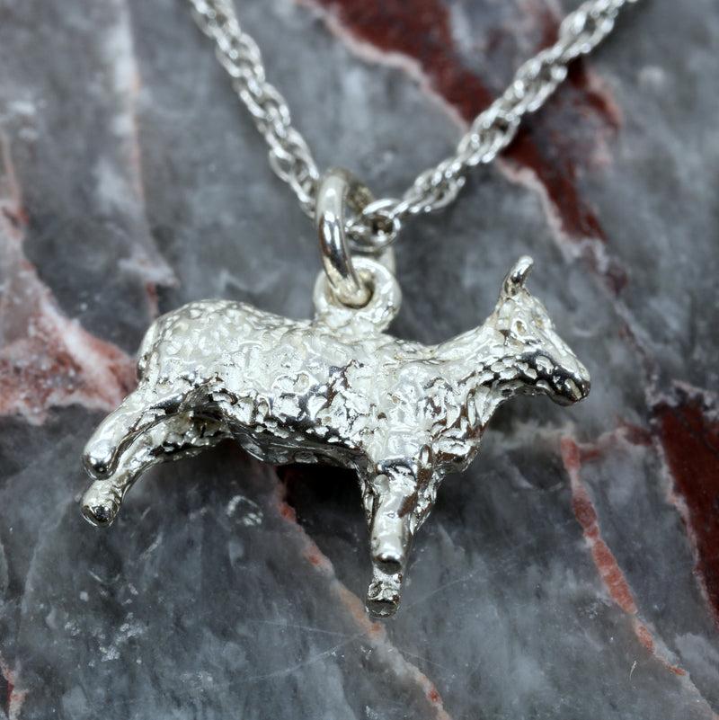 Silver Sheep Necklace made in Solid 925 Sterling Silver