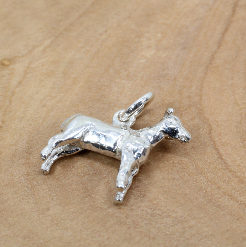 Silver Lamb Charm with 925 Sterling Silver Show Lamb