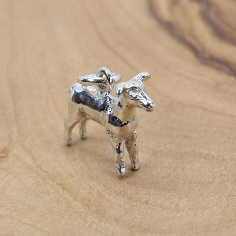 Silver Lamb Charm with 925 Sterling Silver Show Lamb