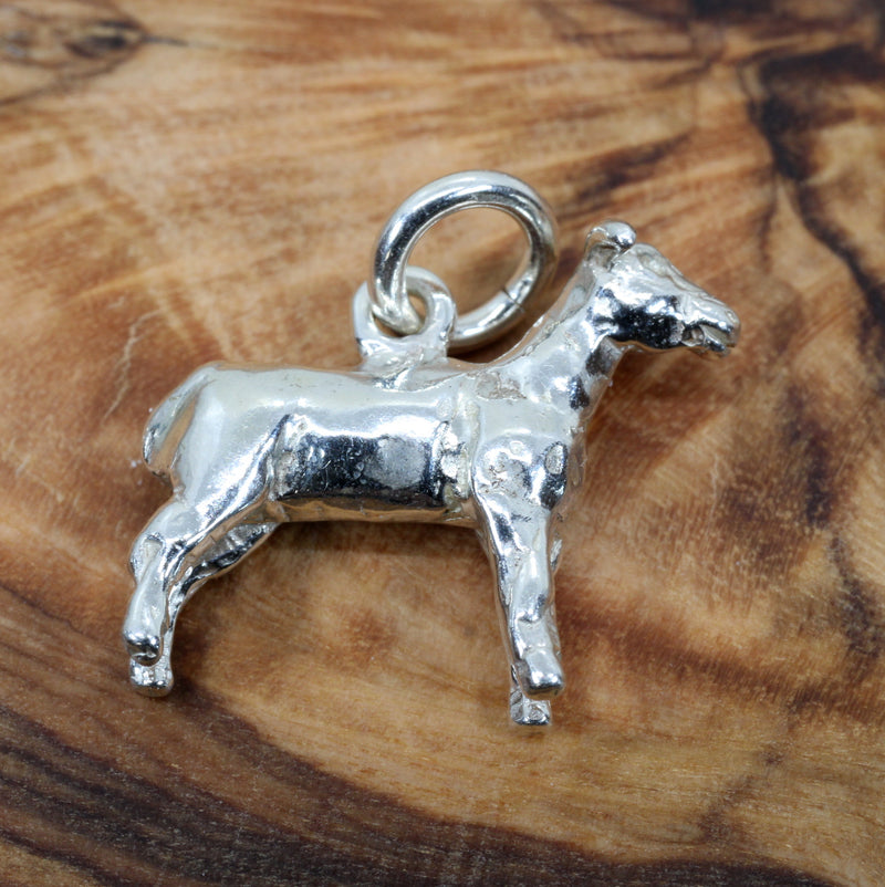 Silver Lamb Charm with 925 Sterling Silver Show Lamb