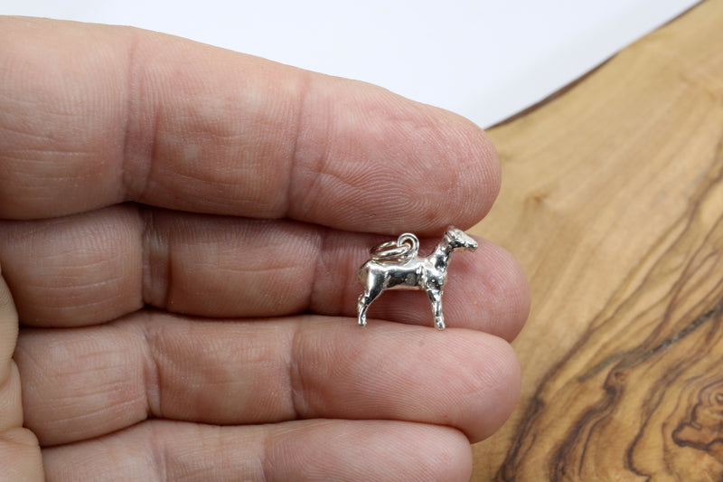 Silver Lamb Charm with 925 Sterling Silver Show Lamb