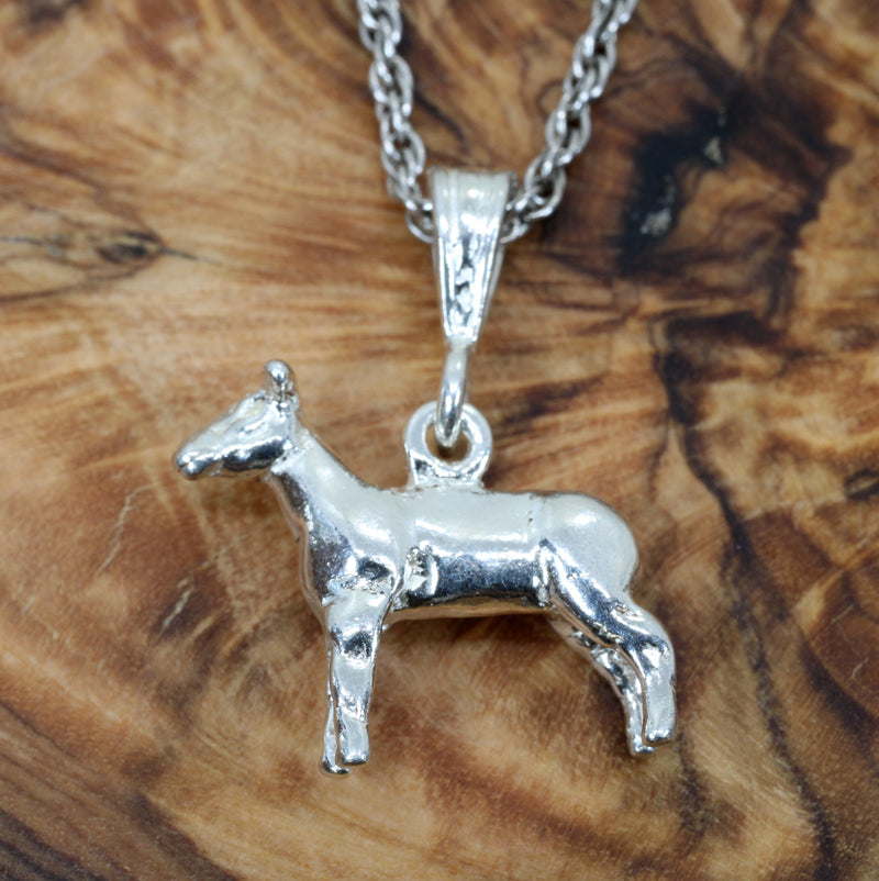 Show Lamb Necklace in 925 Sterling Silver Gift for girl