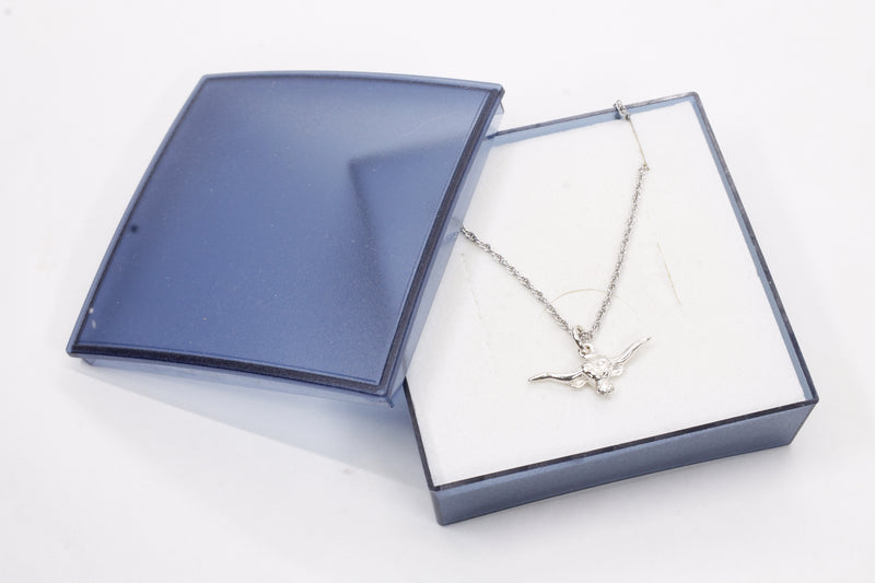Silver Longhorn Head Necklace for her in small size made in 925 Sterling Silver