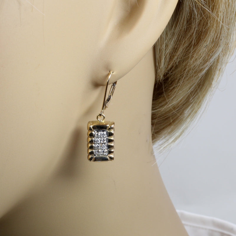 Diamond Cotton Bale Dangle Earrings in 14kt Yellow Gold