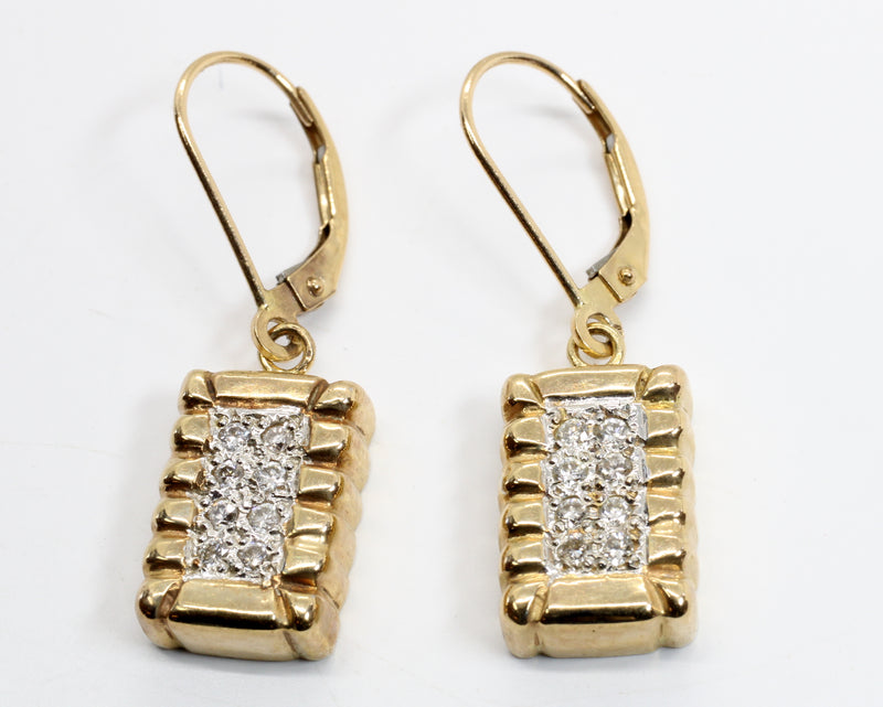 Diamond Cotton Bale Dangle Earrings in 14kt Yellow Gold