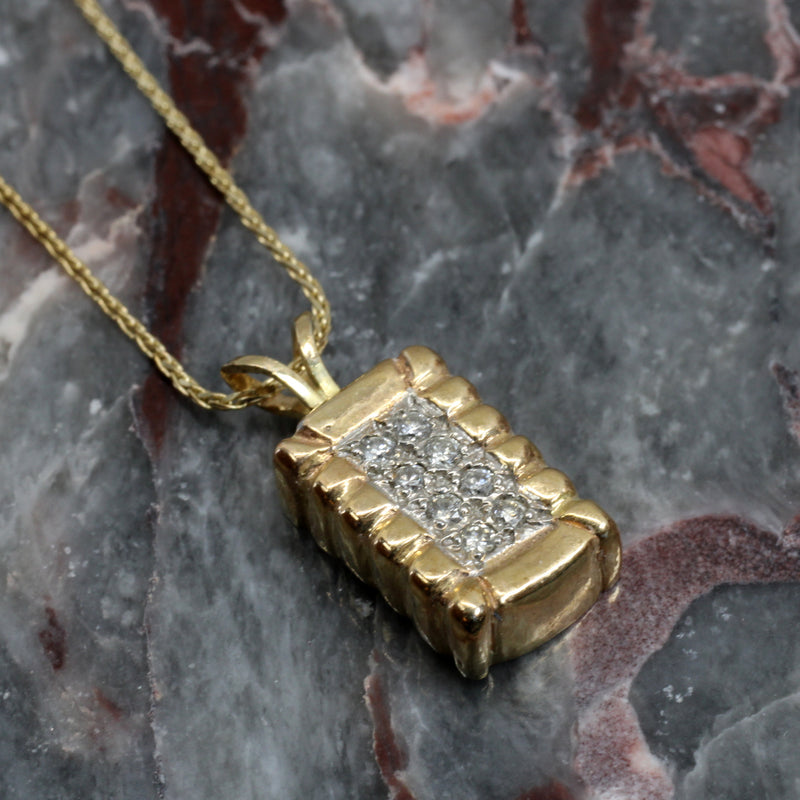 Set of Diamond Cotton Bale Necklace and Earrings with Small Bales