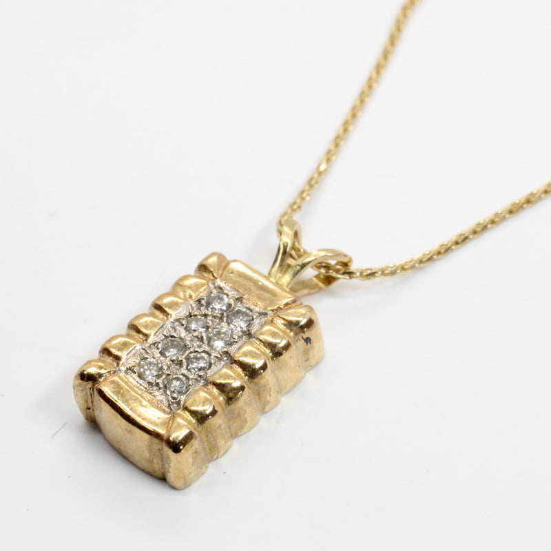 Set of Diamond Cotton Bale Necklace and Earrings with Small Bales