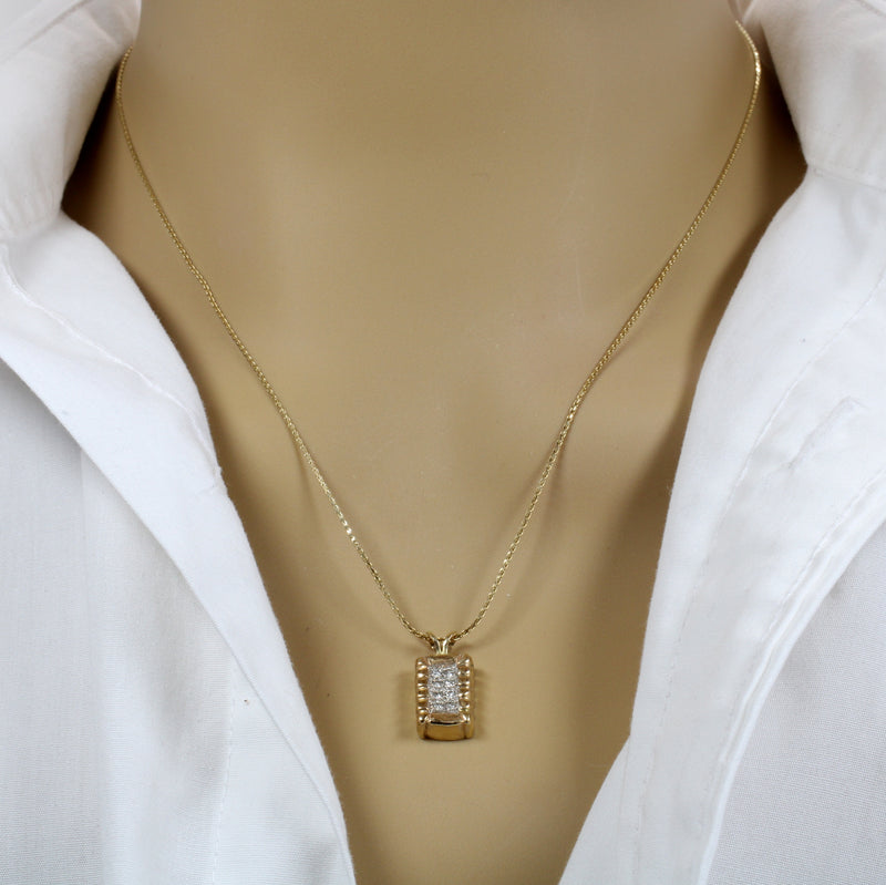 Set of Diamond Cotton Bale Necklace and Earrings with Small Bales