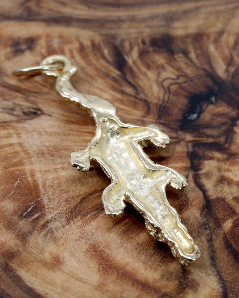 Small Alligator Charm in Solid 14kt Yellow Gold for Her Bracelet