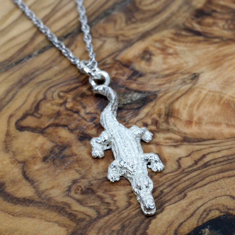 Small Alligator Necklace For her in Real Solid 925 Sterling Silver